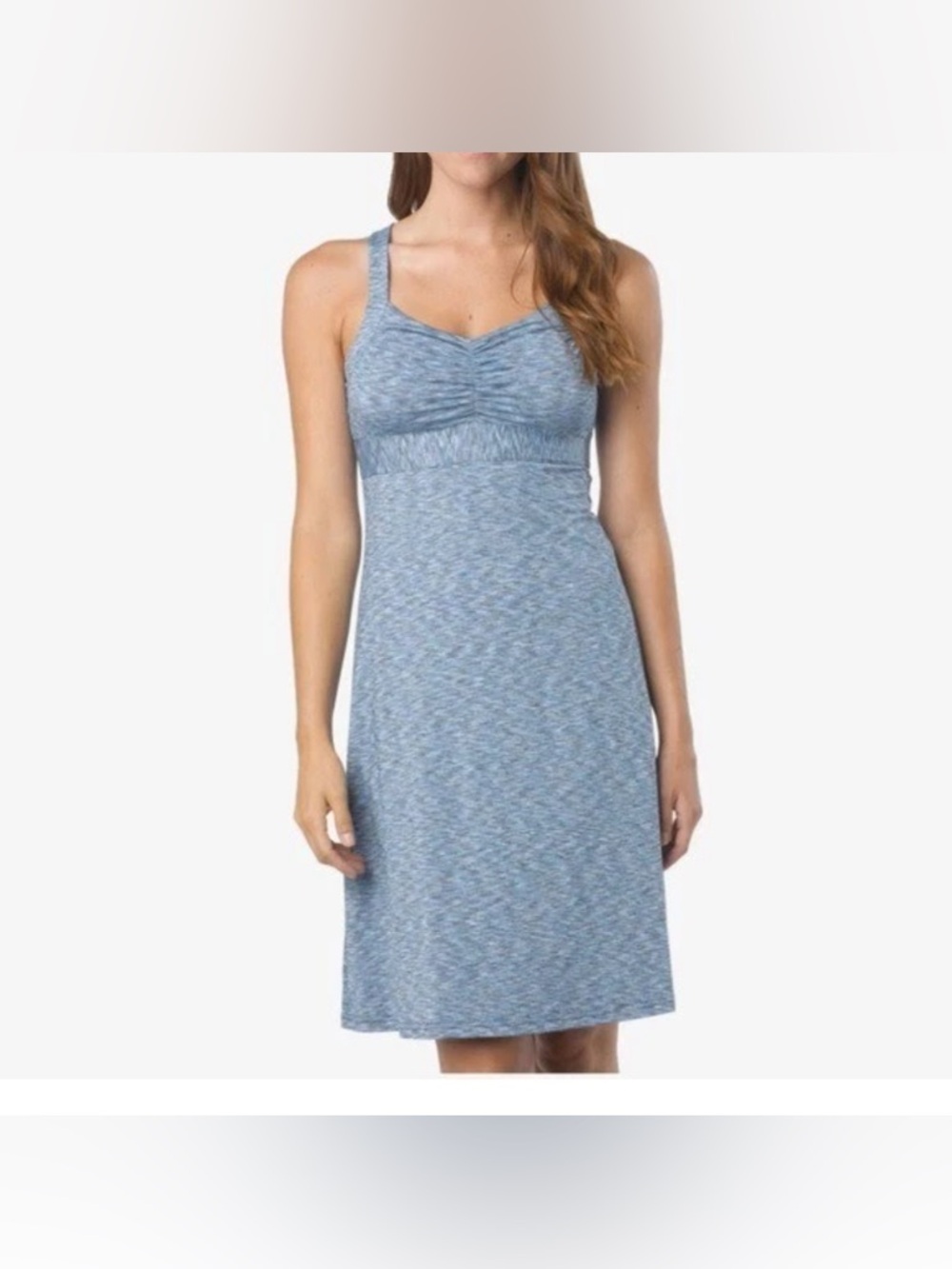Prana Heathered Light Blue Tank Chemise Dress